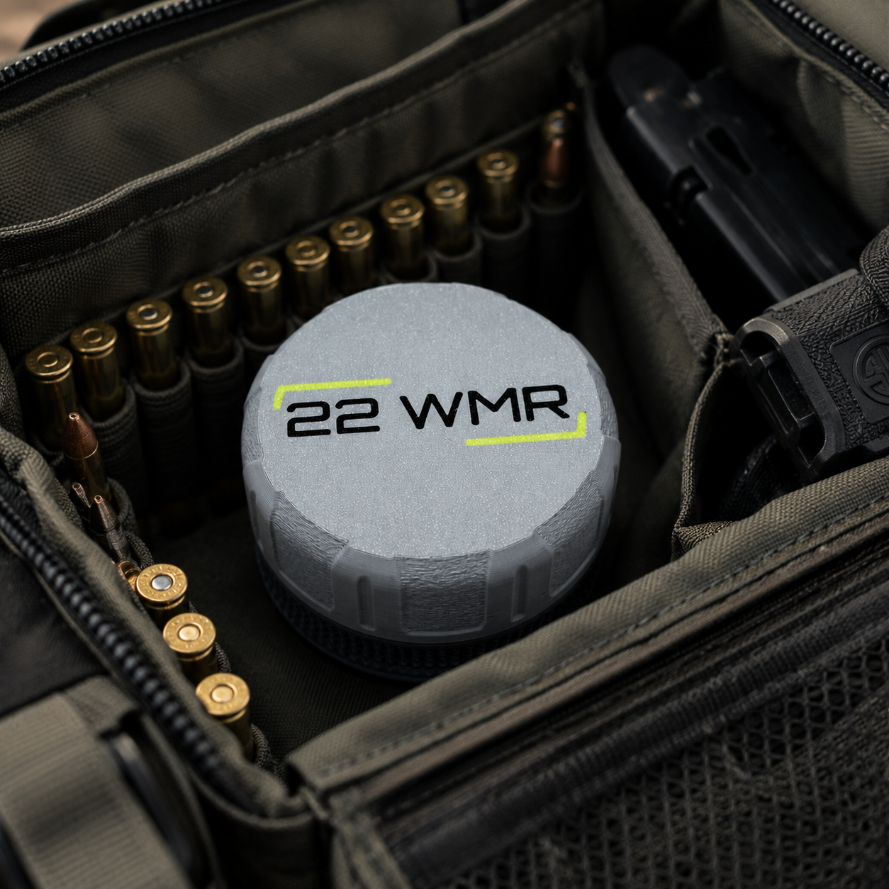 22 Magnum Pocket Puck Ammunition Holder – Holds 55 Rounds