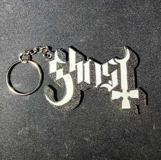 Ghost Band Logo Keychain 3D Printed
