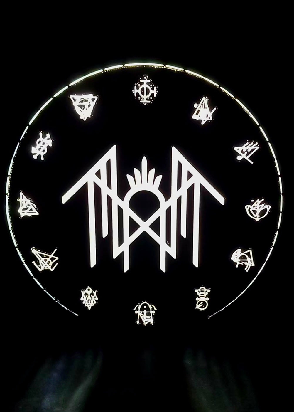 Band Symbol Light Box 3D Printed Runes Metal Industrial HipHop