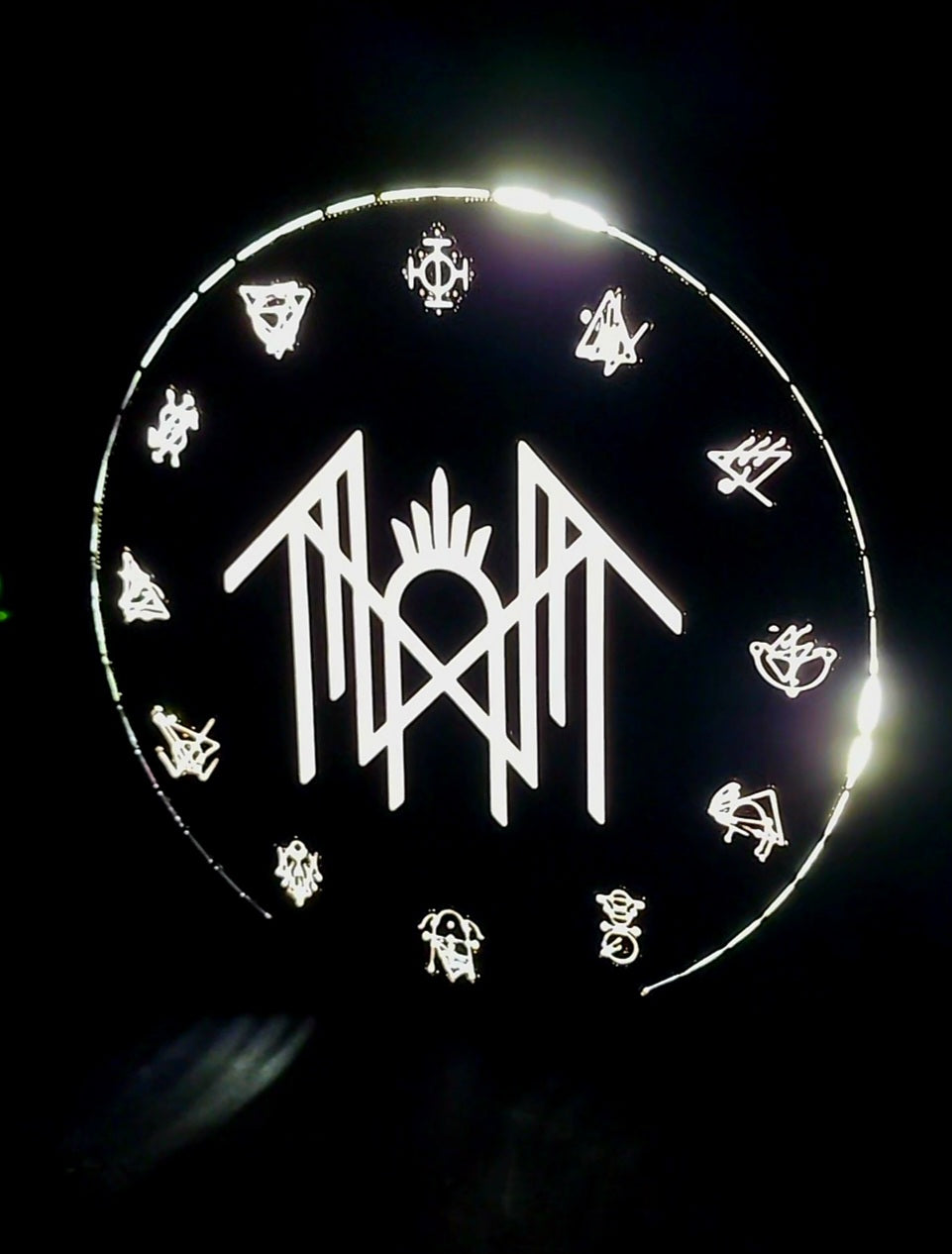 Band Symbol Light Box 3D Printed Runes Metal Industrial HipHop