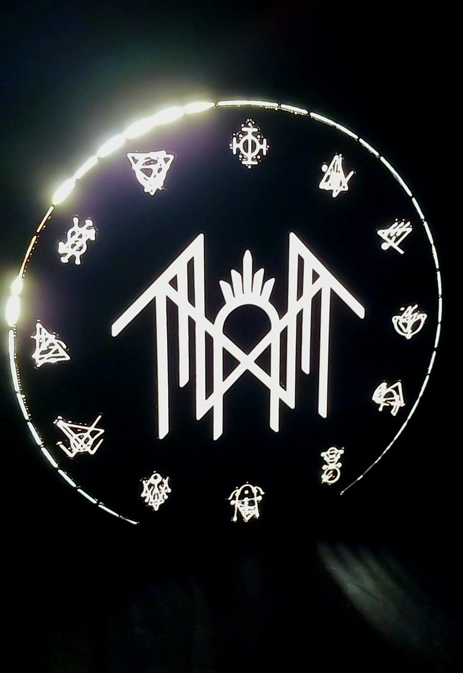 Band Symbol Light Box 3D Printed Runes Metal Industrial HipHop