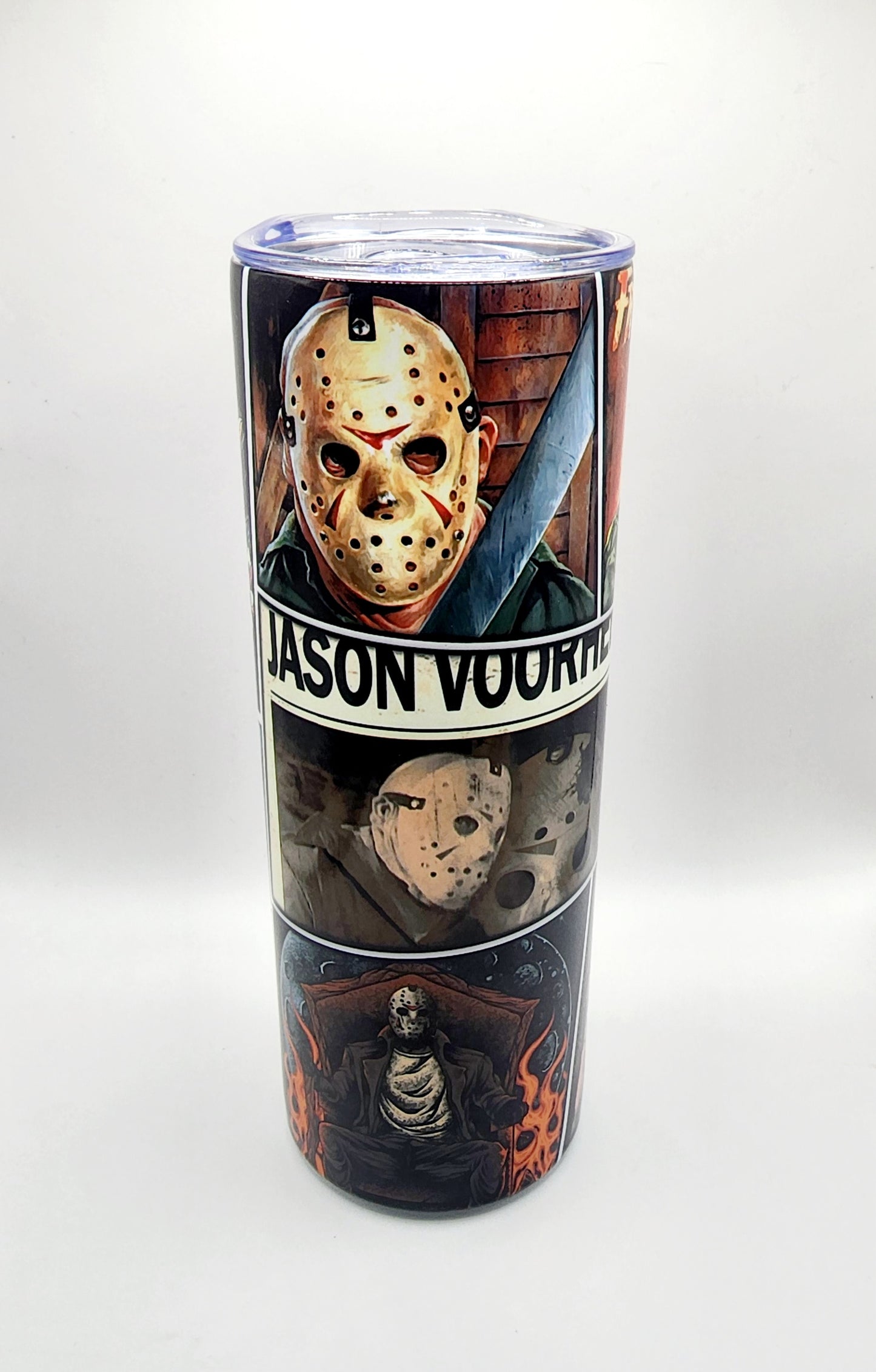 20oz Stainless Steel Tumbler, Jason Voorhees, Camp Crystal Lake, Slasher, 80's Horror