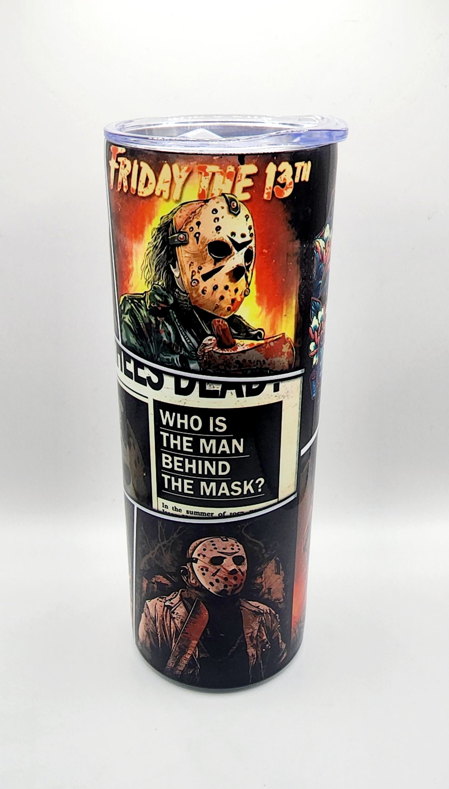 20oz Stainless Steel Tumbler, Jason Voorhees, Camp Crystal Lake, Slasher, 80's Horror