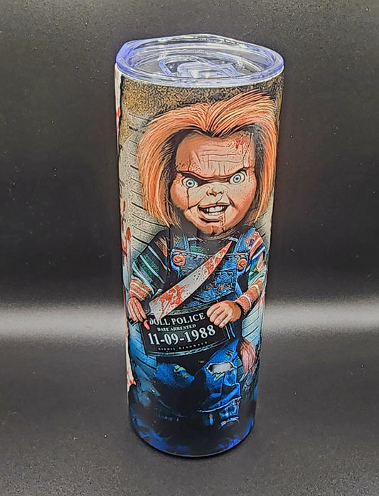 20oz Stainless Steel Tumbler, Chucky, Child's Play, Bride of Chucky, Killer Doll, Charles Lee Ray