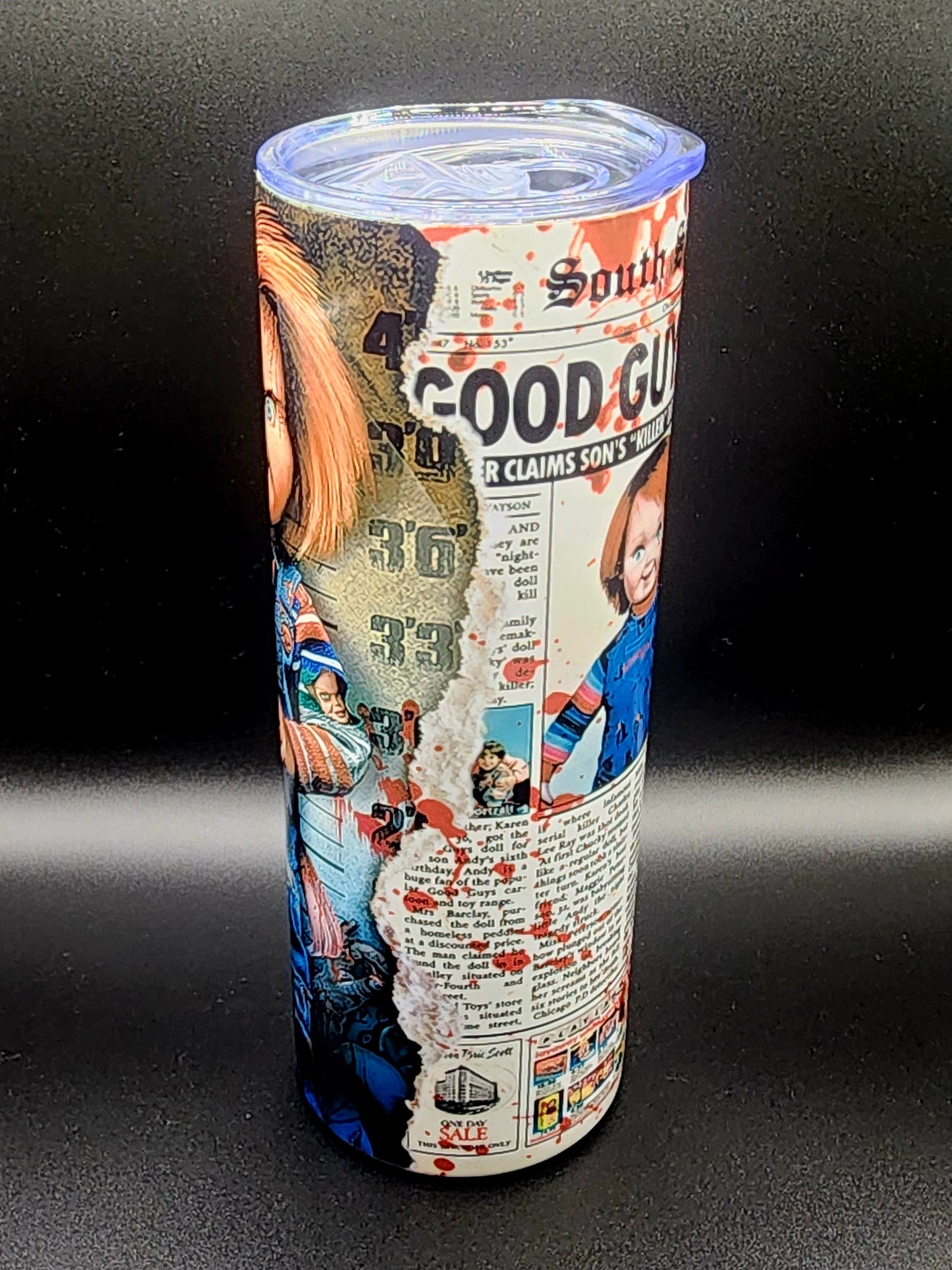 20oz Stainless Steel Tumbler, Chucky, Child's Play, Bride of Chucky, Killer Doll, Charles Lee Ray