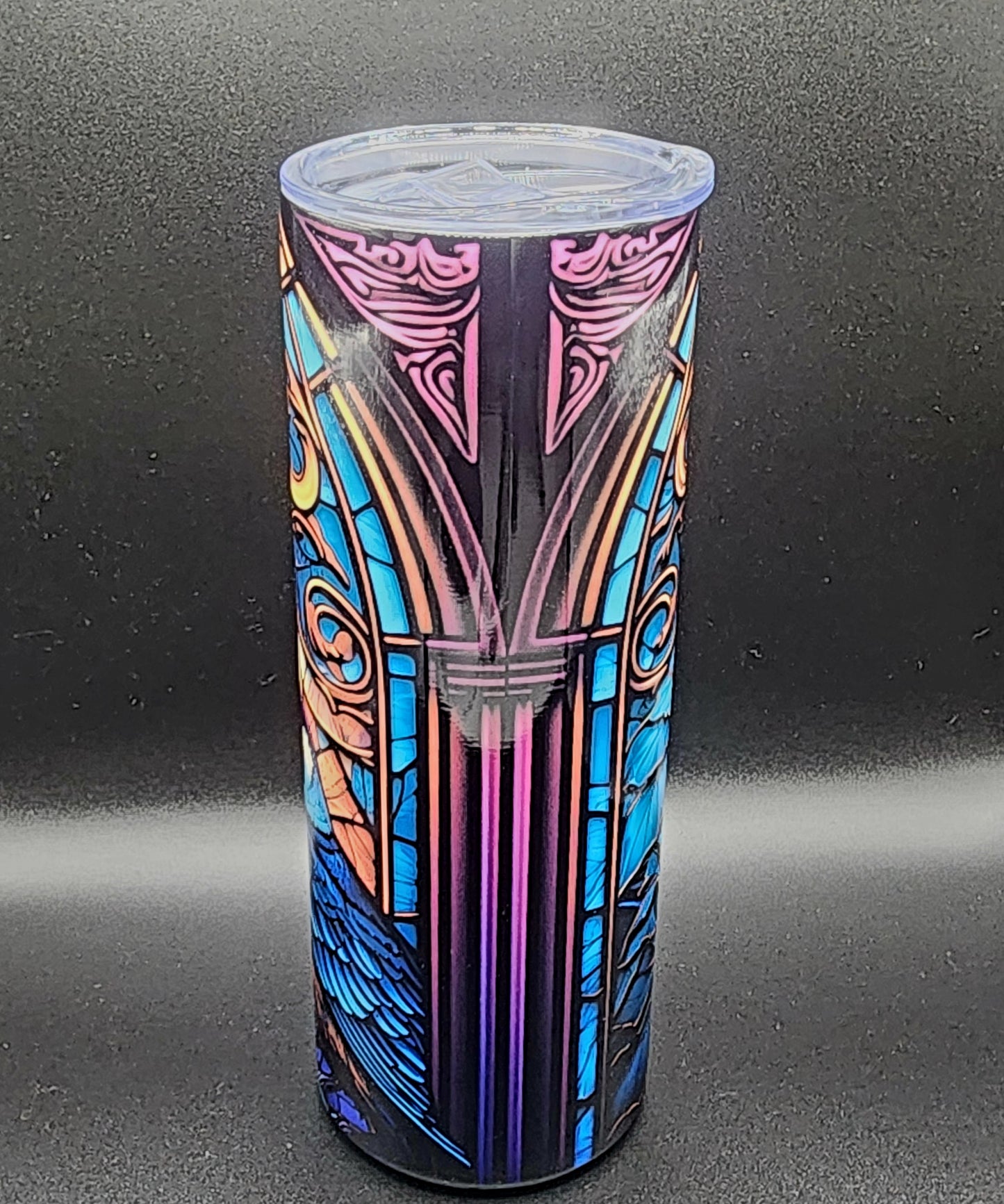 20oz Stainless Steel Tumbler, Edgar Allan Poe, Stained Glass, The Raven, Gothic, Poems