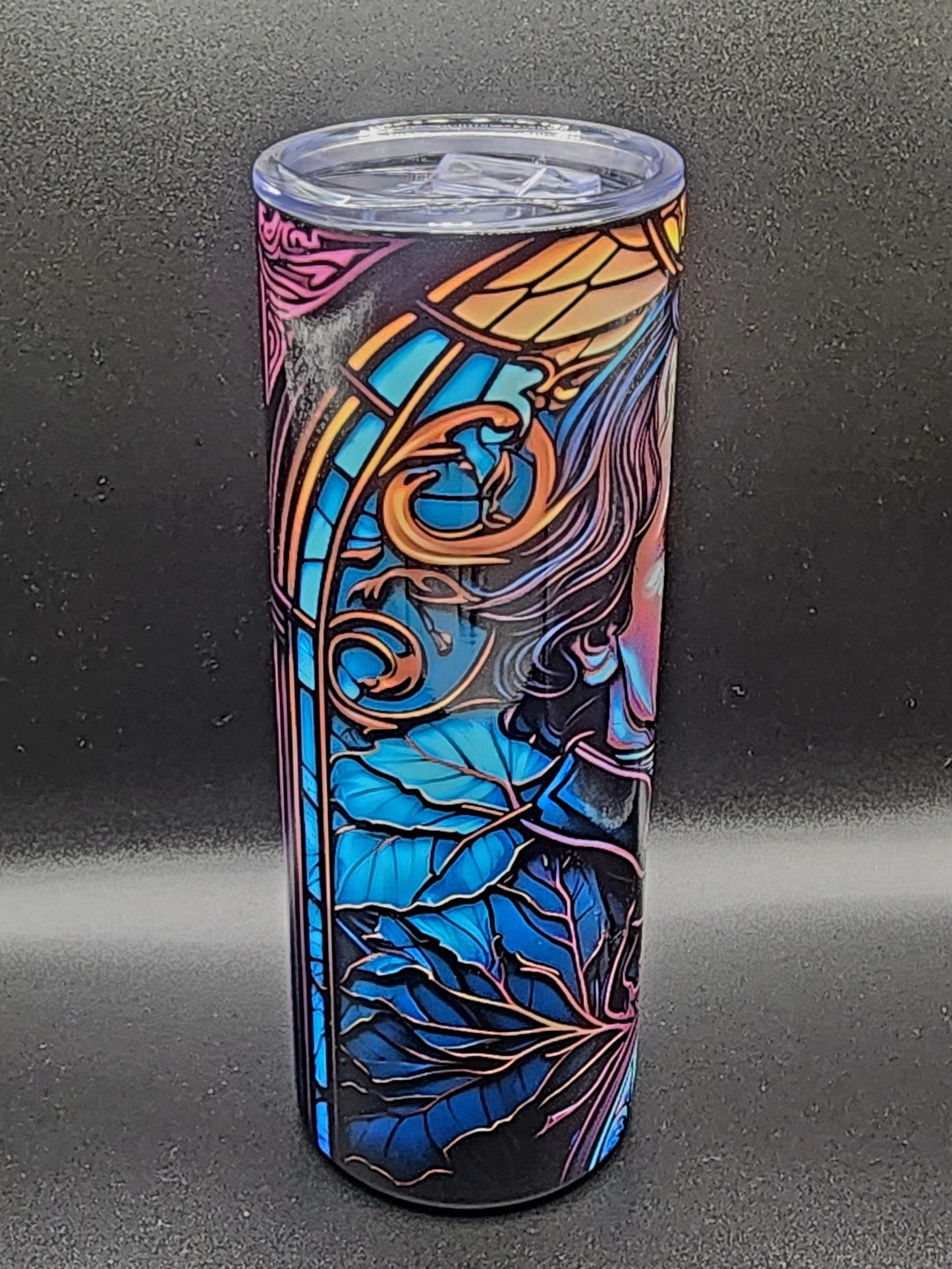 20oz Stainless Steel Tumbler, Edgar Allan Poe, Stained Glass, The Raven, Gothic, Poems