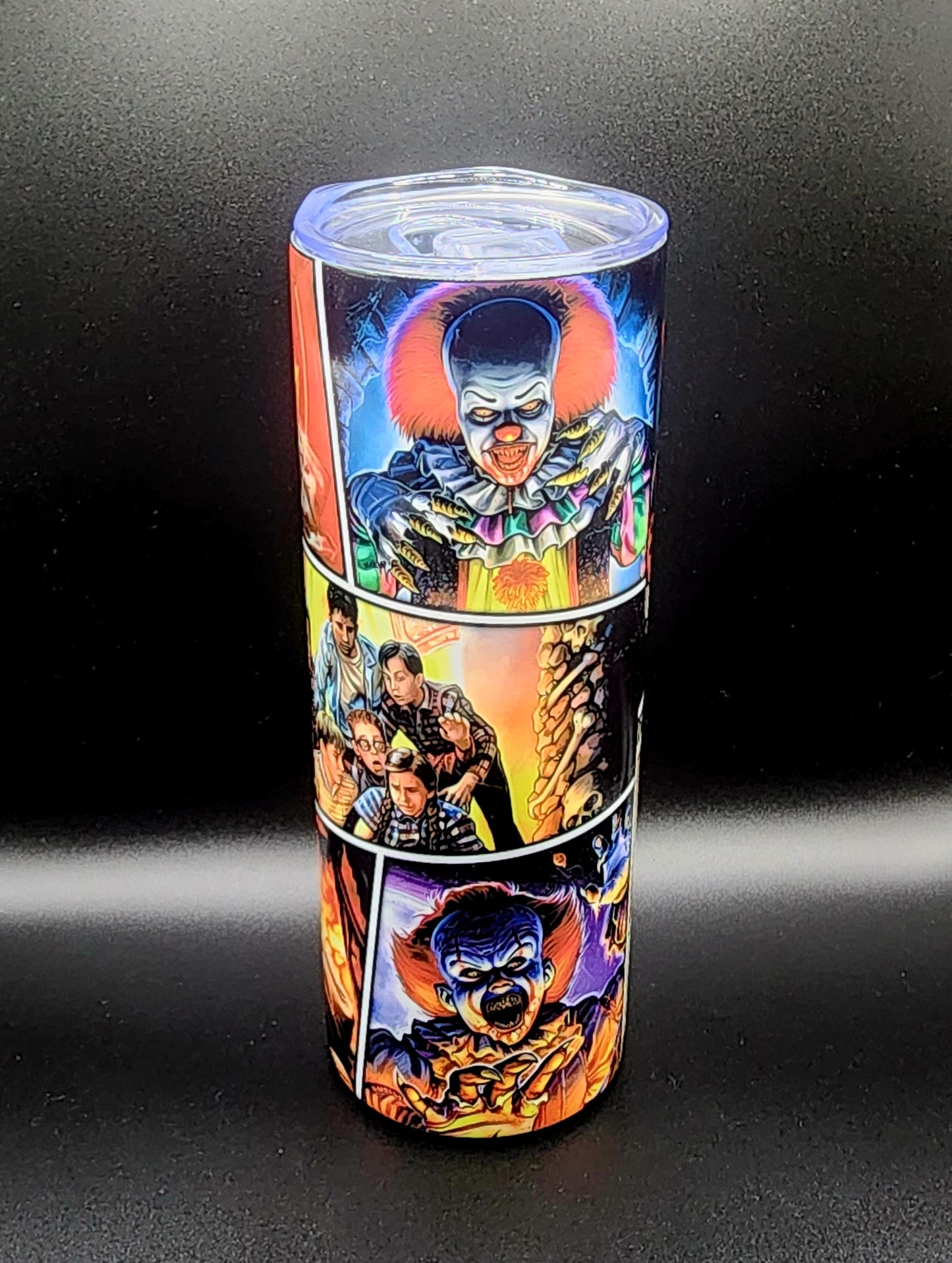 20oz Stainless Steel Tumbler, Pennywise, IT, Killer Clown, Scary Clown, Balloons