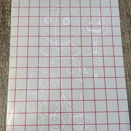 Sam Trick r Treat Vinyl Window Decal Horror Movie Pumpkin Halloween Candy Lollipop