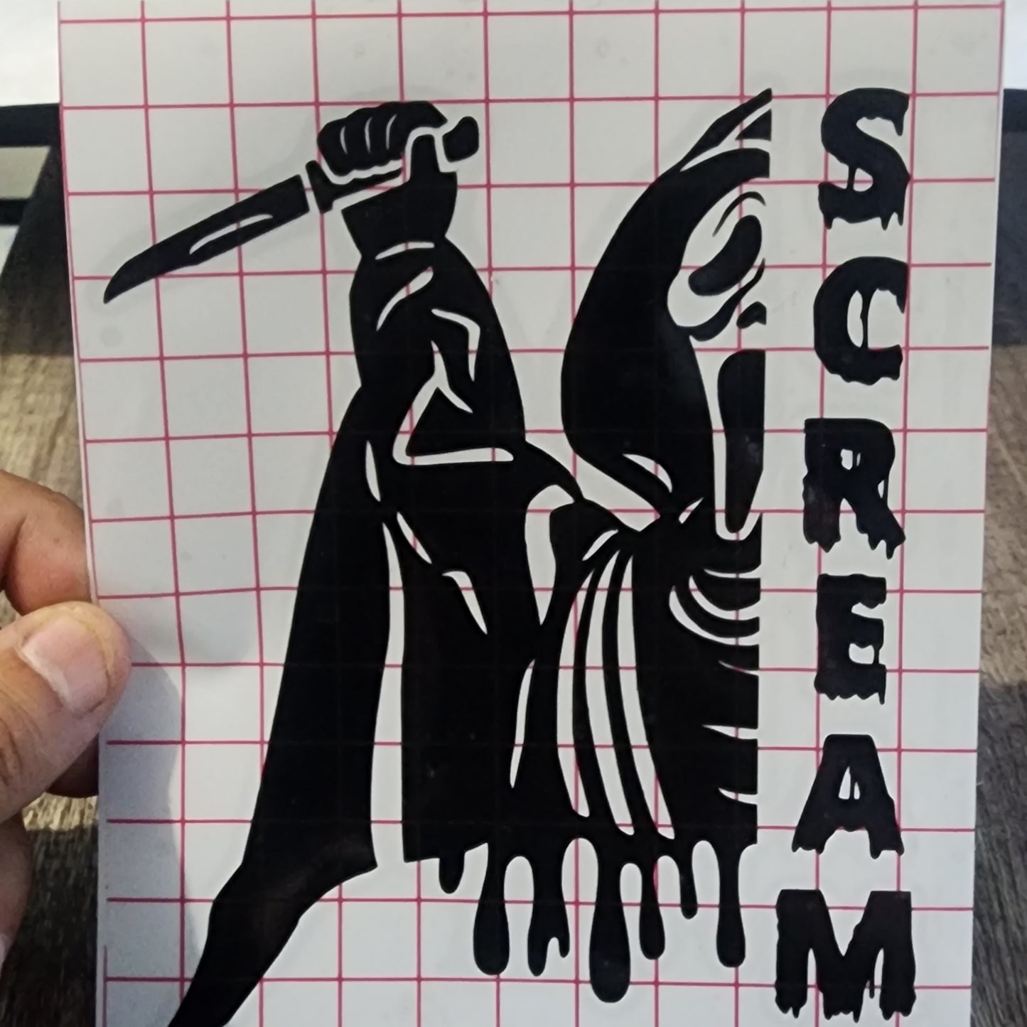 Vinyl Decal Car Decal Permanent Vinyl Outdoor Vinyl Horror Movie Decal Ghostface Stab Scream 90's Horror Killer Ghost