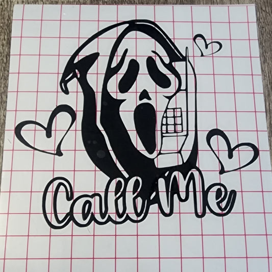 Vinyl Decal Ghostface Scream Call Me Car Decal Permanent Vinyl Outdoor Vinyl Horror Movie Decal  90's Horror