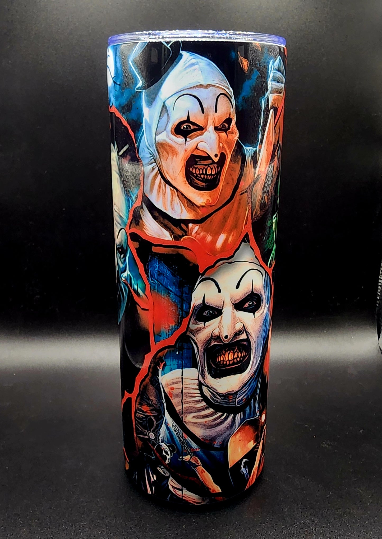 20oz Stainless Steel Tumbler, Art the Clown, Terrifier, Terrifying Clown, Gory Clown, Killer Clown