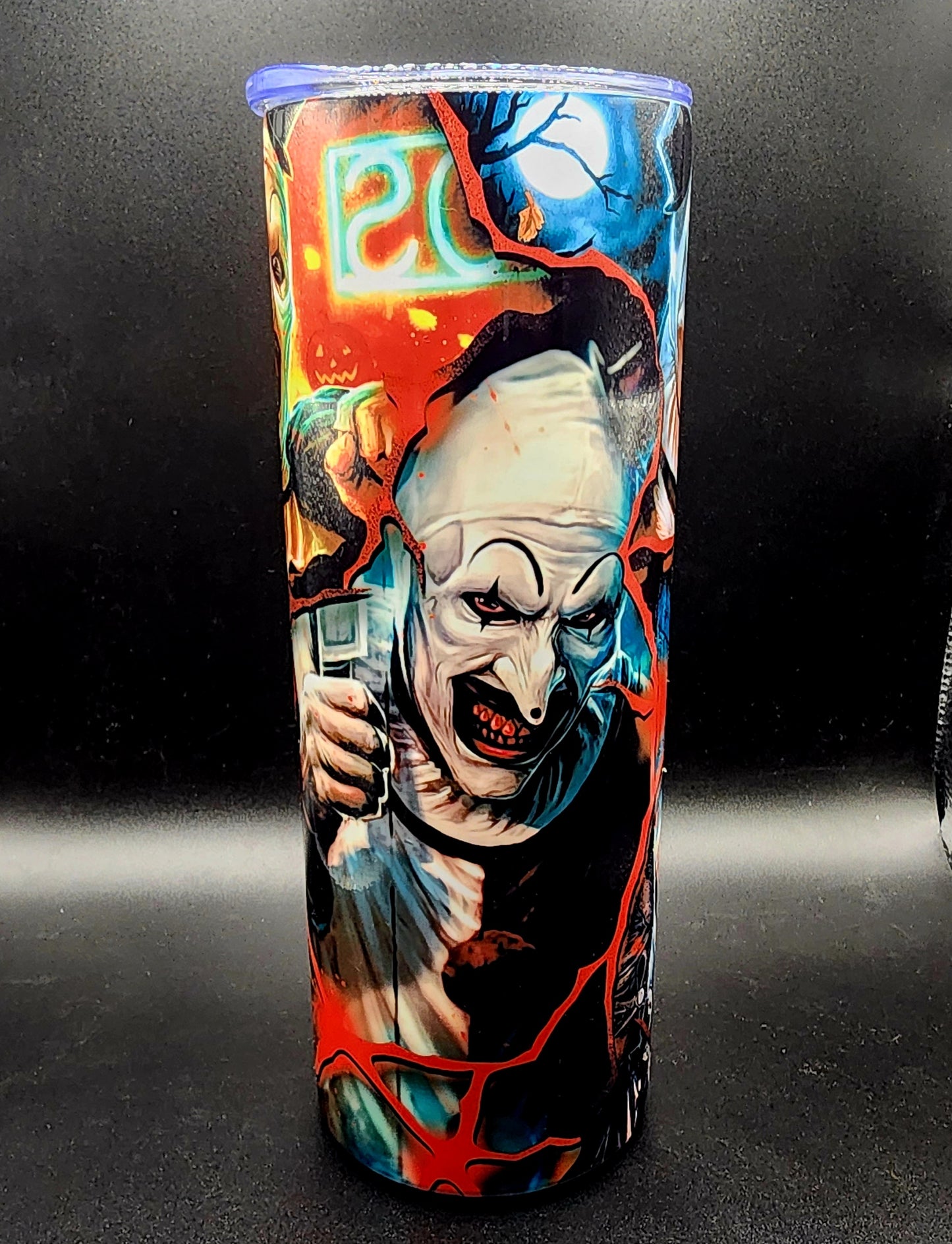 20oz Stainless Steel Tumbler, Art the Clown, Terrifier, Terrifying Clown, Gory Clown, Killer Clown