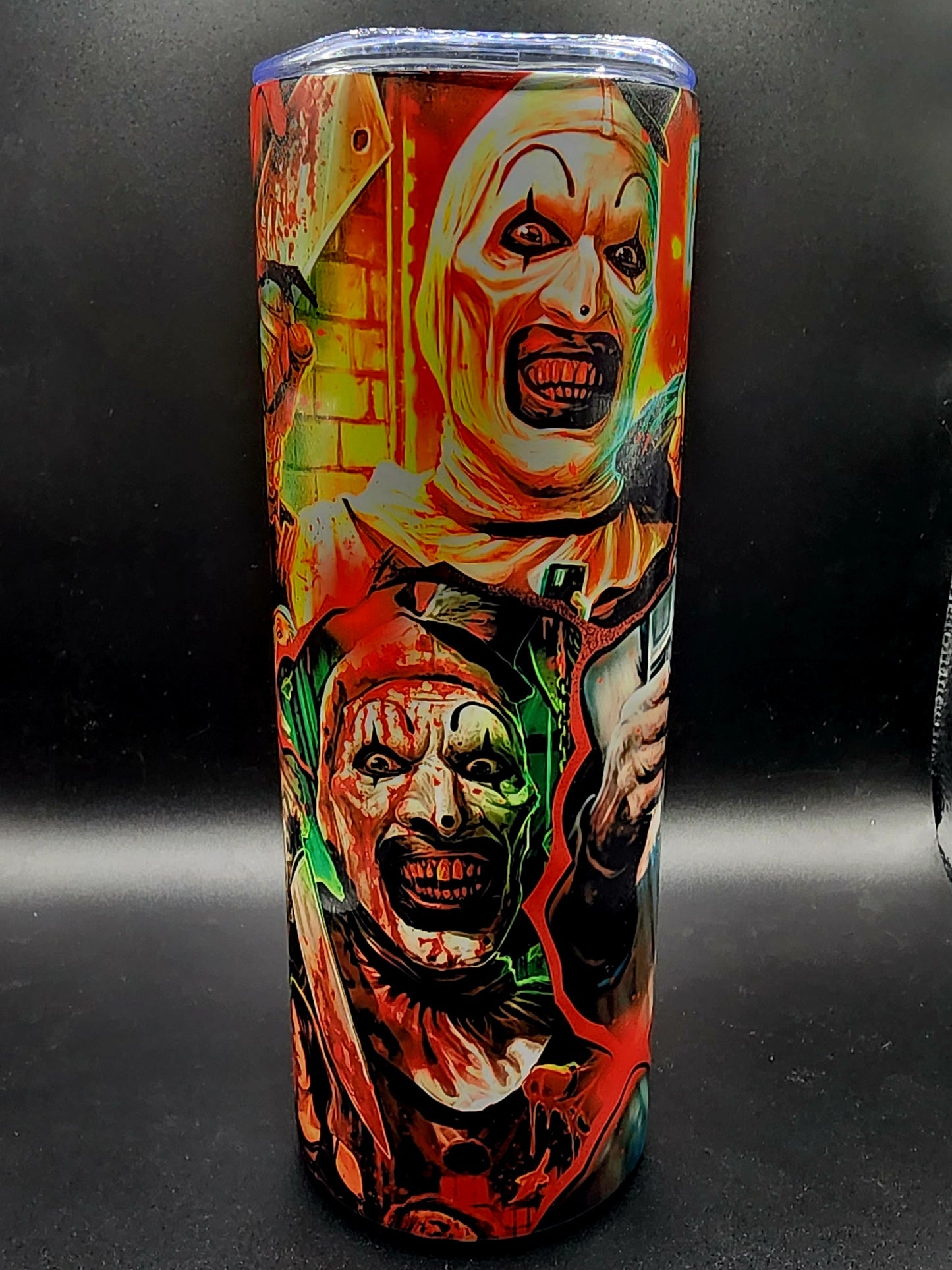 20oz Stainless Steel Tumbler, Art the Clown, Terrifier, Terrifying Clown, Gory Clown, Killer Clown