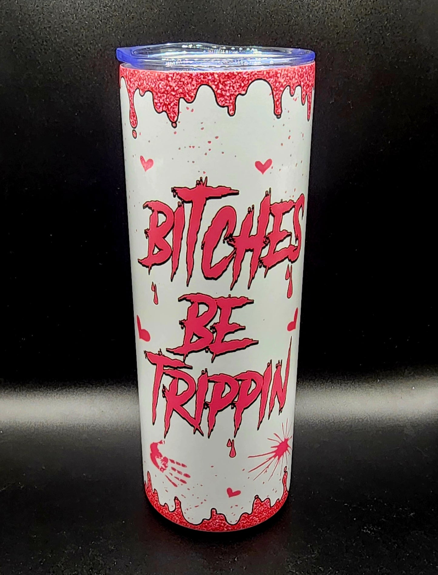 20oz Stainless Steel Tumbler Jason Voorhees Pink Bitches Be Trippin Friday The 13th Camp Crystal Lake