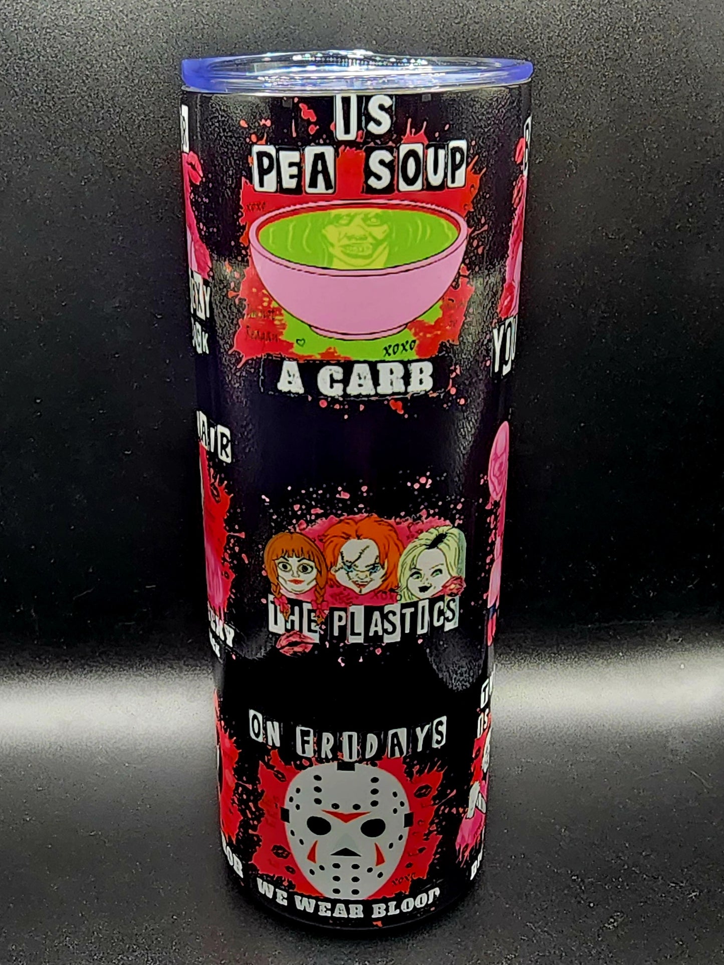 20oz Stainless Steel Tumbler Horror Icons Valentines Leatherface Jason Michael Ghostface Billy Pennywise Slashers