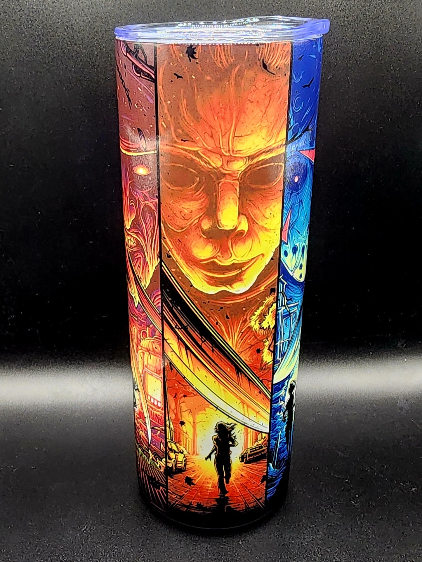 20oz Stainless Steel Tumbler Horror Icons Freddy Jason Michael Pinhead Pennywise Bright Colors