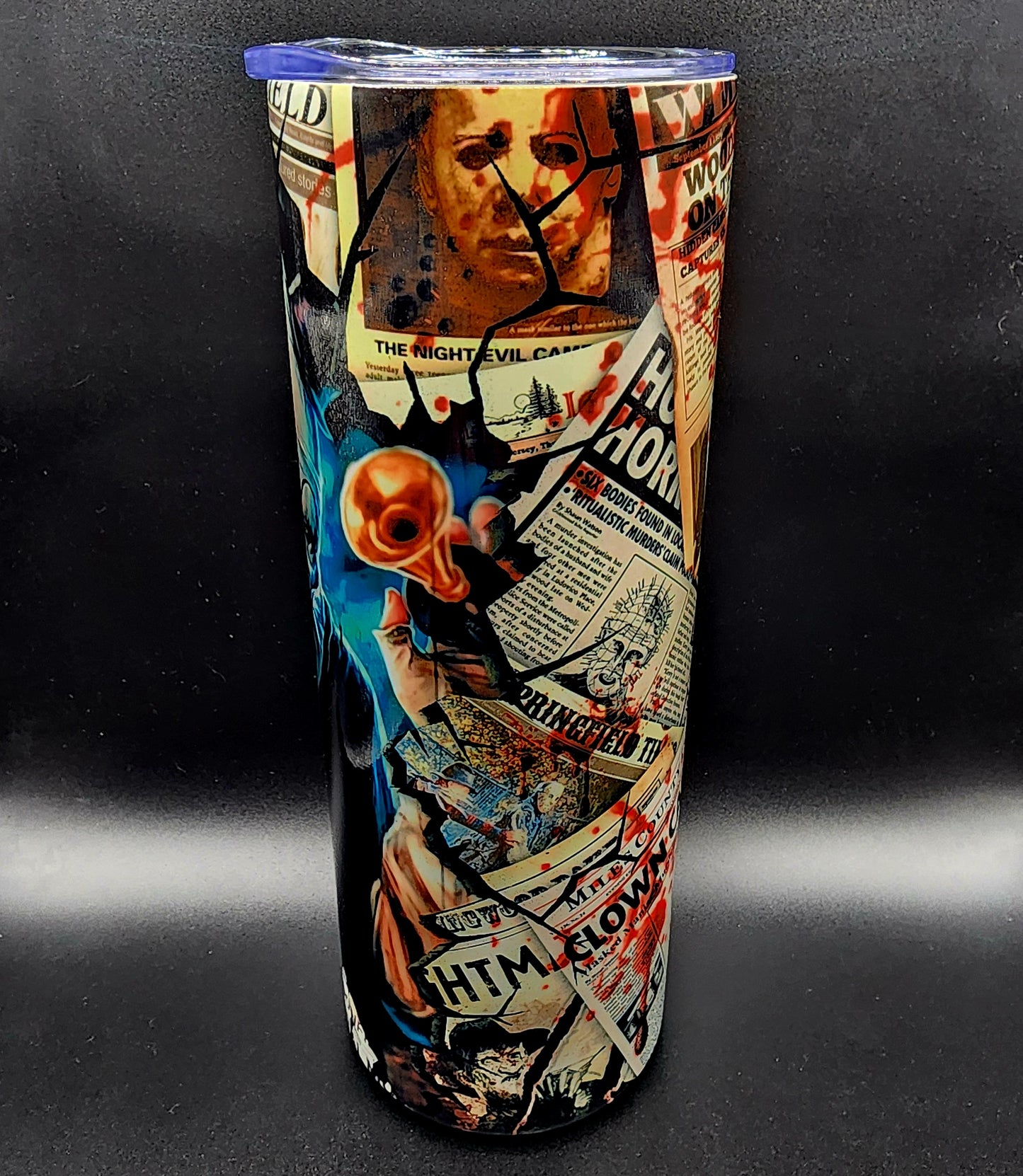 20oz Stainless Steel Tumbler, Art the Clown, Terrifier, Terrifying Clown, Gory Clown, Killer Clown