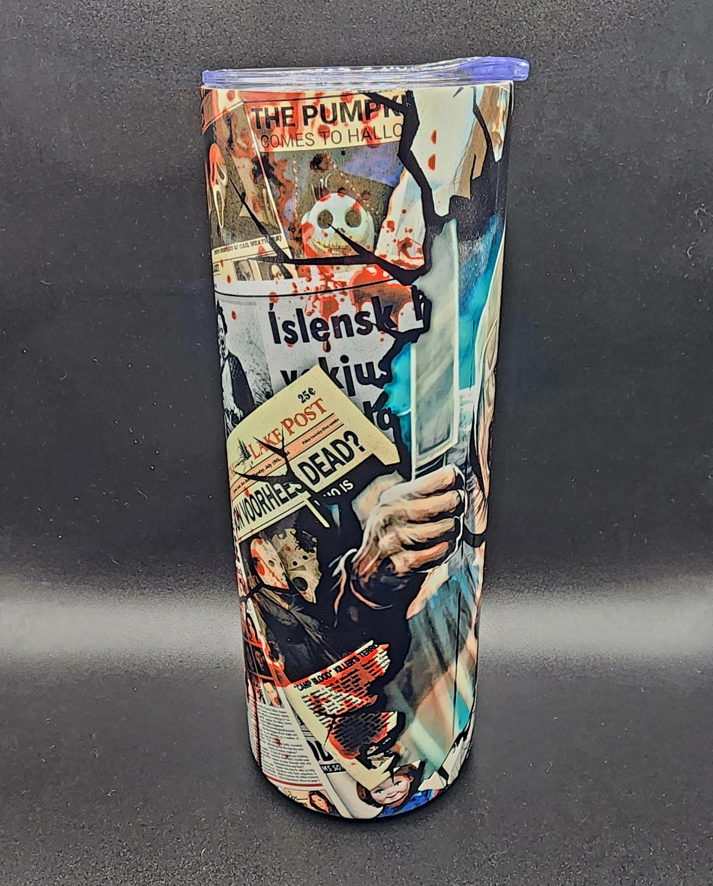 20oz Stainless Steel Tumbler, Art the Clown, Terrifier, Terrifying Clown, Gory Clown, Killer Clown