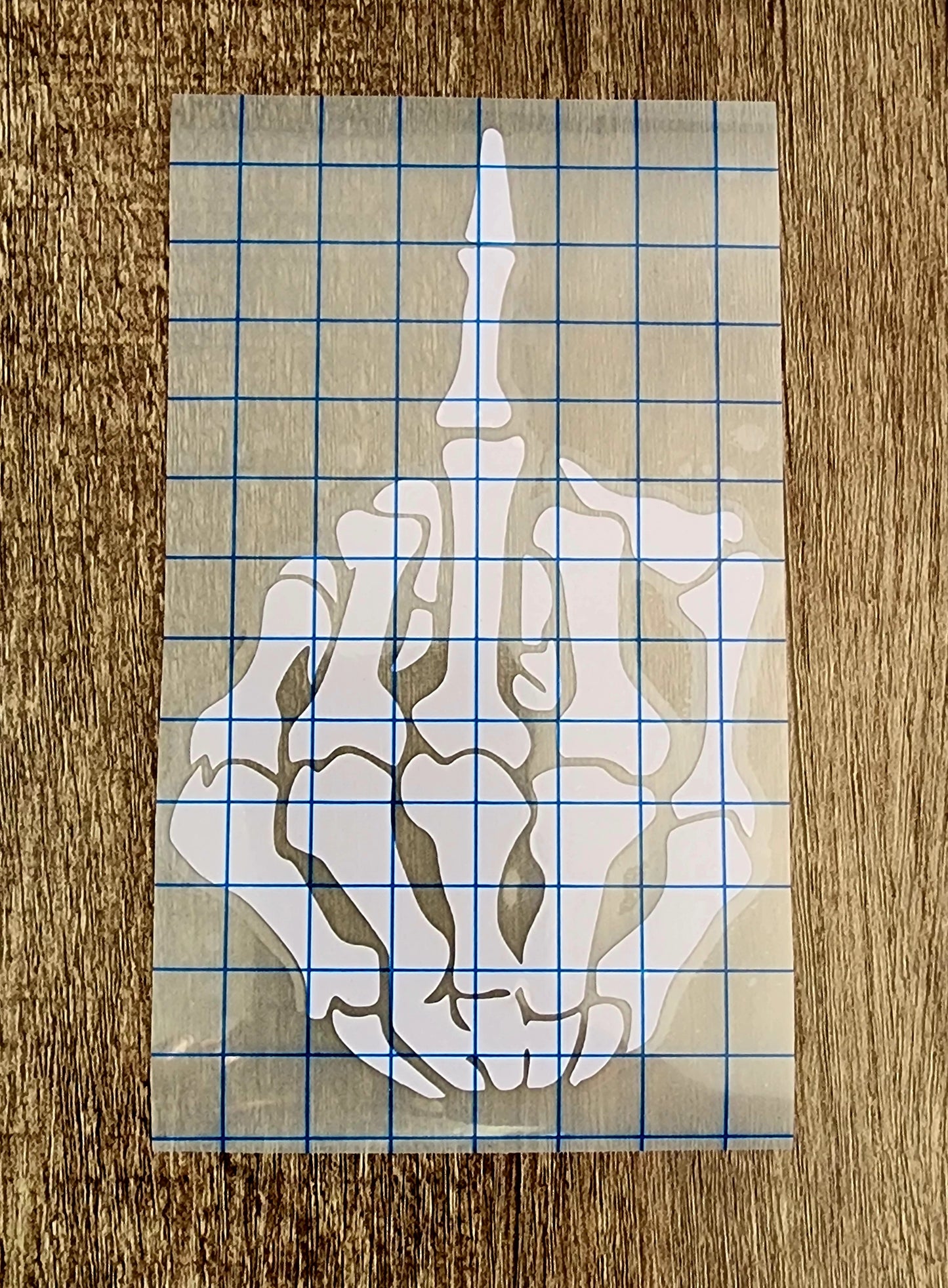 Skeleton Hand Middle Finger Vinyl Window Decal Flipping The Bird F Off