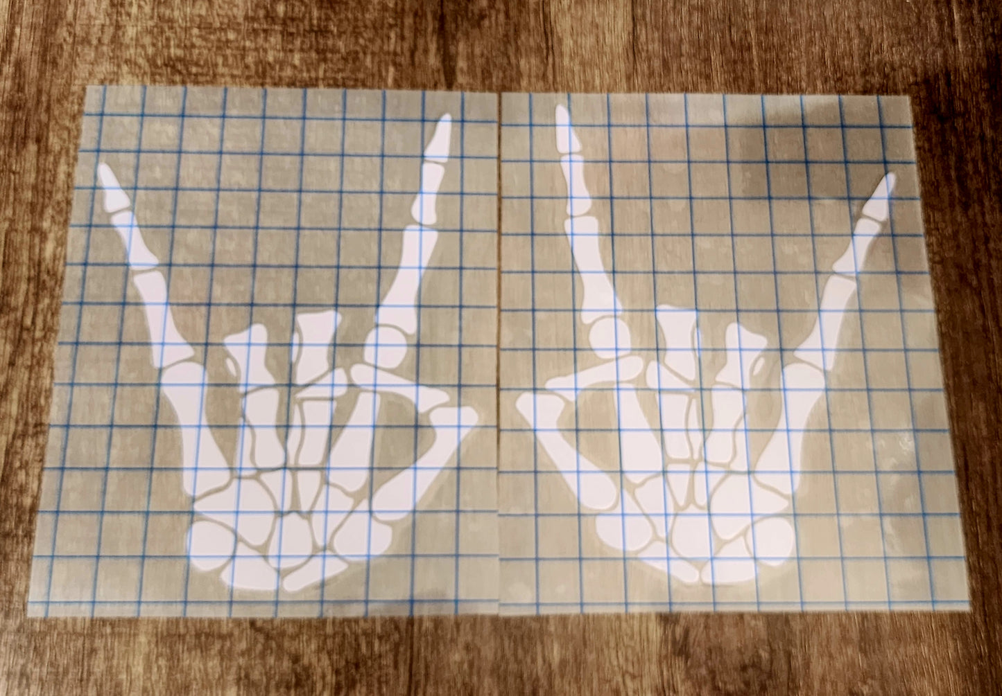 Skeleton Hand Devil Horns Vinyl Window Decal Heavy Metal Sign Of The Beast