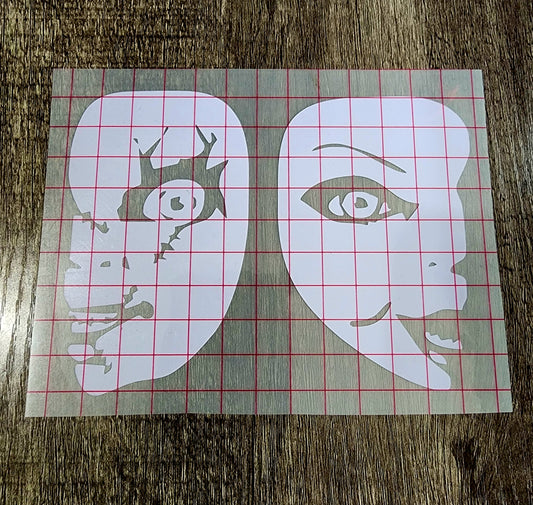 Chucky Child's Play Tiffany Vinyl Window Decal Bride of Chucky Horror Killer Doll