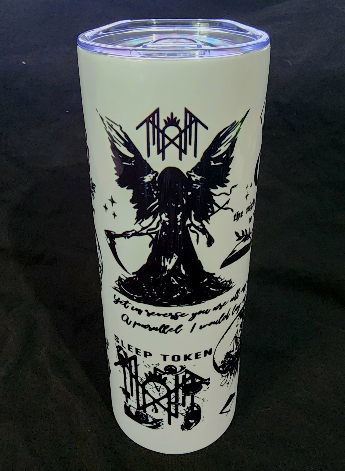 20oz Stainless Steel Tumbler Band Symbol Lyrics Runes Metal Hard Rock Industrial Hip Hop