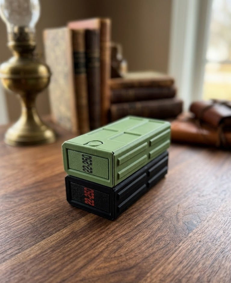 22-250 20-Round Stackable Ammo Case with Sliding Tray | 3D Printed Ammunition Storage