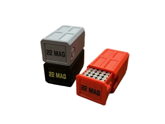 22MAG Stackable Sliding Tray Ammo Container 50 Rounds Compact Dual Locking Mechanism EDC Range Day 3D Printed Secure Closure