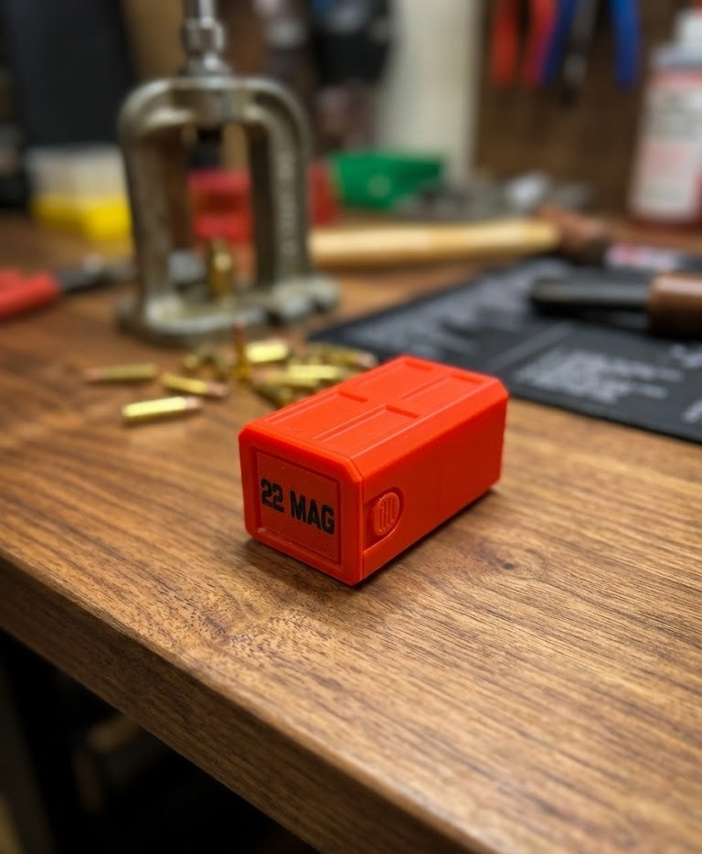 22MAG Stackable Sliding Tray Ammo Container 50 Rounds Compact Dual Locking Mechanism EDC Range Day 3D Printed Secure Closure