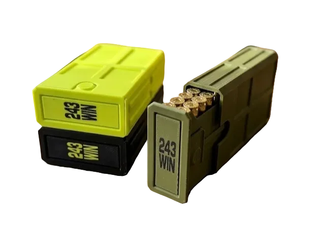 243WIN 20-Round Stackable Ammo Case with Sliding Tray | 3D Printed Ammunition Storage