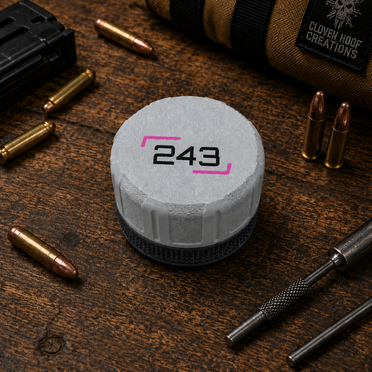 243 WIN Pocket Puck Ammunition Holder – Holds 16 Rounds