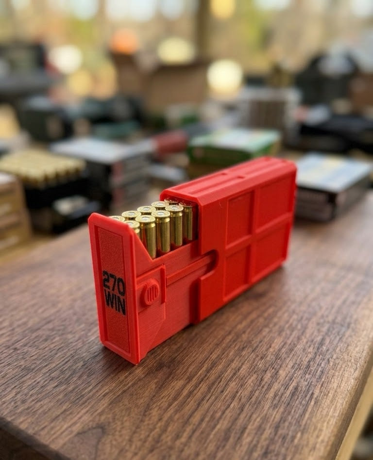 270WIN 20-Round Stackable Ammo Case with Sliding Tray | 3D Printed Ammunition Storage