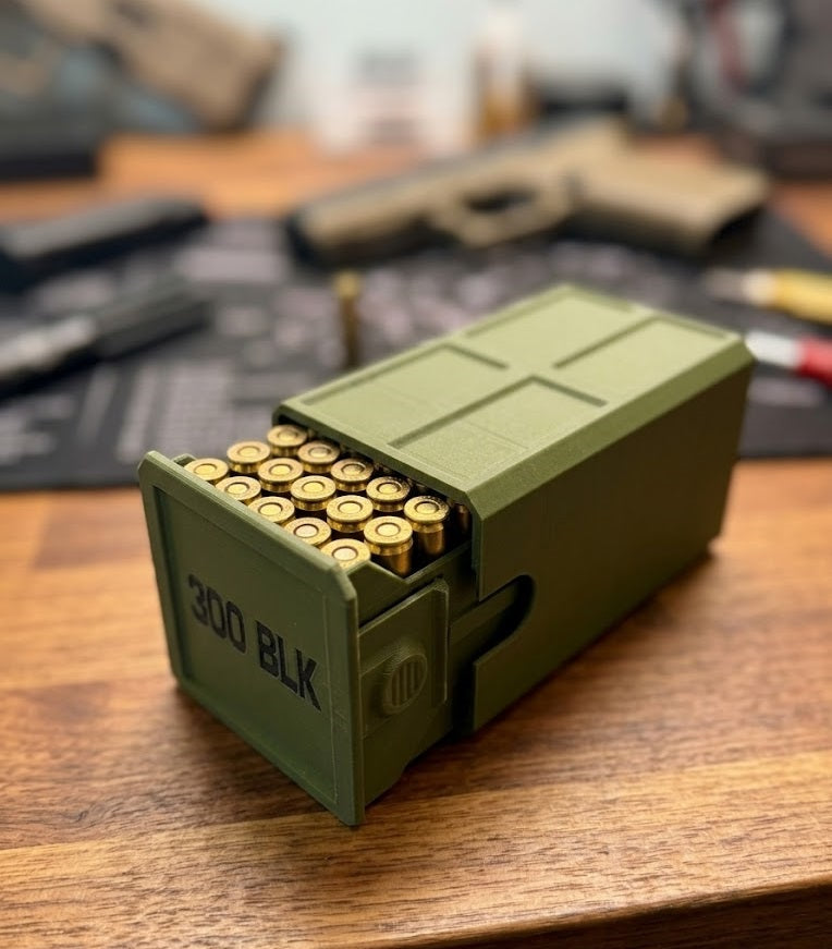300BLK 50-Round Stackable Ammo Case with Sliding Tray | 3D Printed Ammunition Storage (Copy)