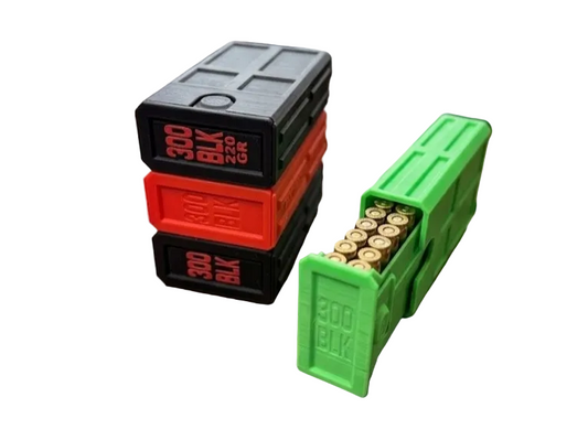 300BLK 20-Round Stackable Ammo Case with Sliding Tray | 3D Printed Ammunition Storage