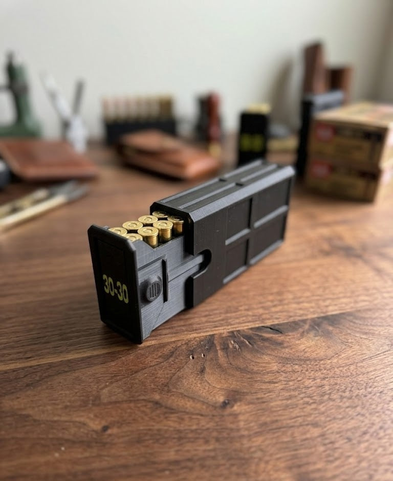 30-30 Stackable Sliding Tray Ammo Container 20 Rounds Compact Dual Locking Mechanism EDC Range Day 3D Printed Secure Closure