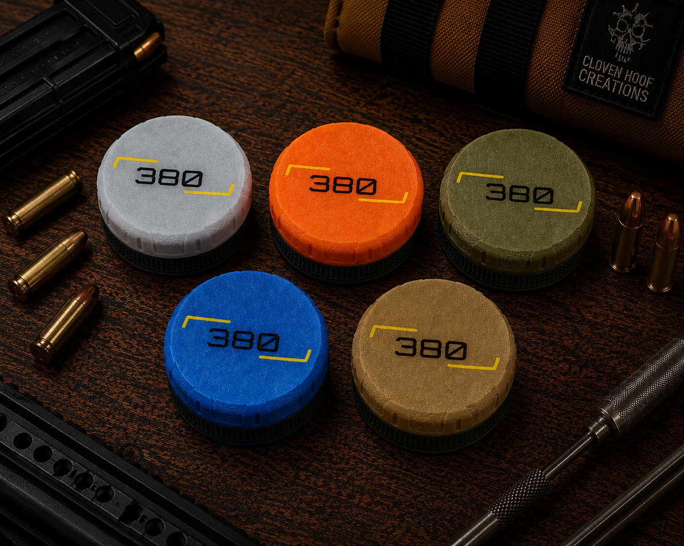 380ACP Pocket Puck Ammunition Holder – Holds 20 Rounds