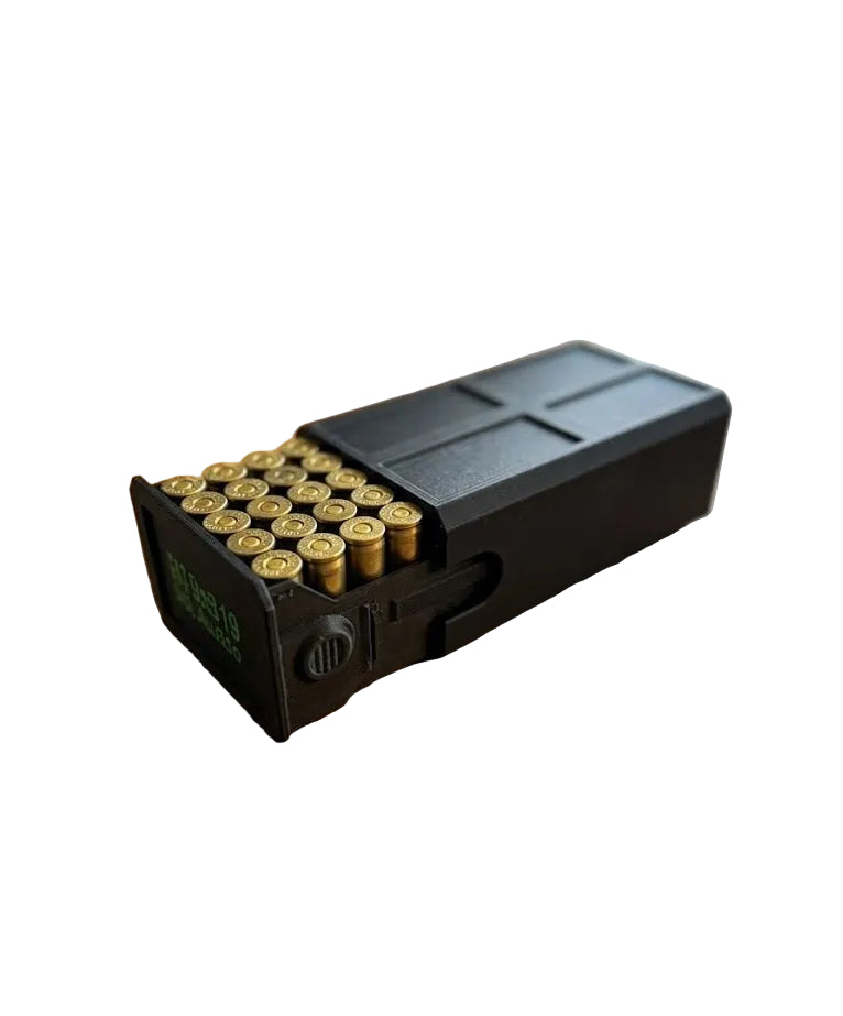38SPL Stackable Sliding Tray Ammo Container 50 Rounds Compact Dual Locking Mechanism EDC Range Day 3D Printed Secure Closure