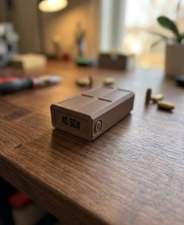 40S&W 50-Round Stackable Ammo Case with Sliding Tray | 3D Printed Ammunition Storage