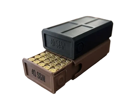 40S&W 50-Round Stackable Ammo Case with Sliding Tray | 3D Printed Ammunition Storage