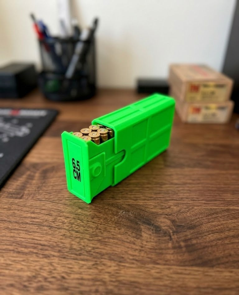 6.5 Creedmoor Stackable Sliding Tray Ammo Container 20 Rounds Compact Dual Locking Mechanism EDC Range Day 3D Printed Secure Closure