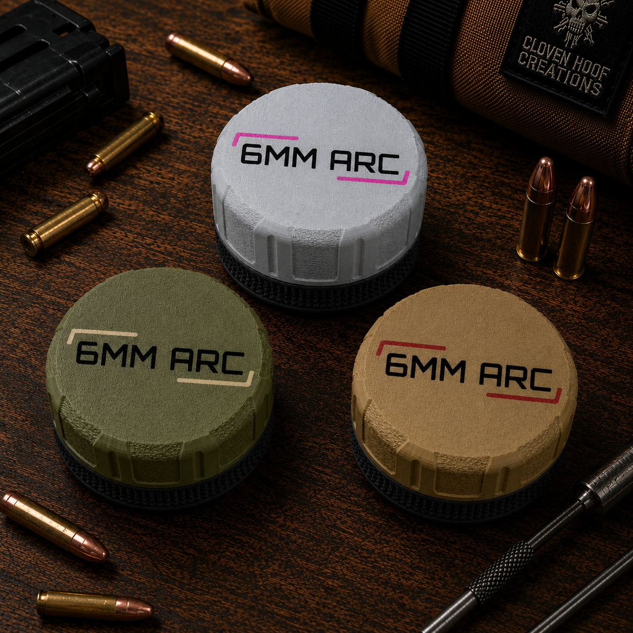 6MM ARC Pocket Puck Ammunition Holder – Holds 16 Rounds