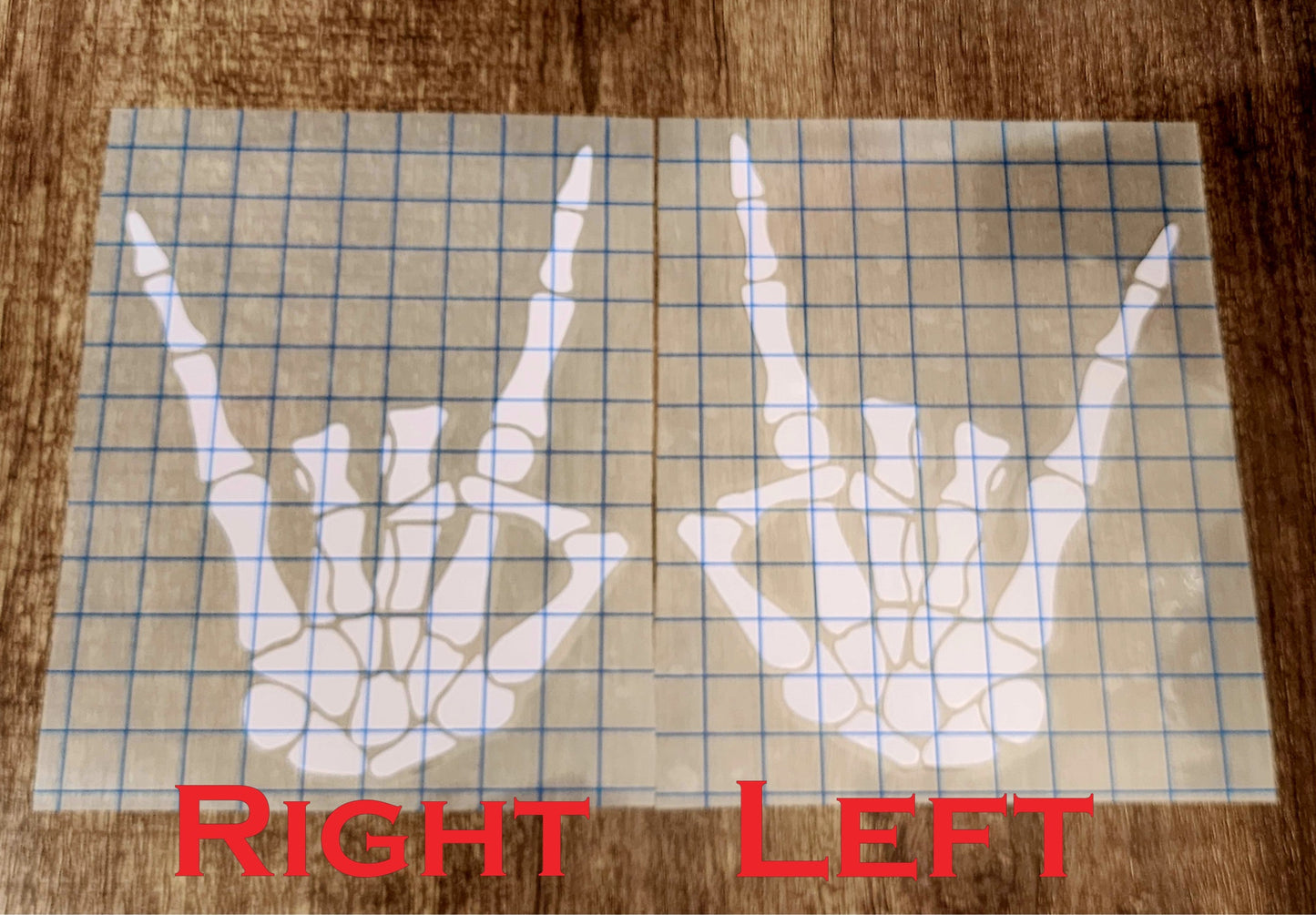 Skeleton Hand Devil Horns Vinyl Window Decal Heavy Metal Sign Of The Beast