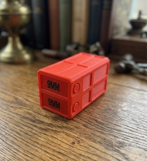 9mm Stackable Sliding Tray Ammo Container 100 Rounds Compact Dual Locking Mechanism EDC Range Day 3D Printed Secure Closure