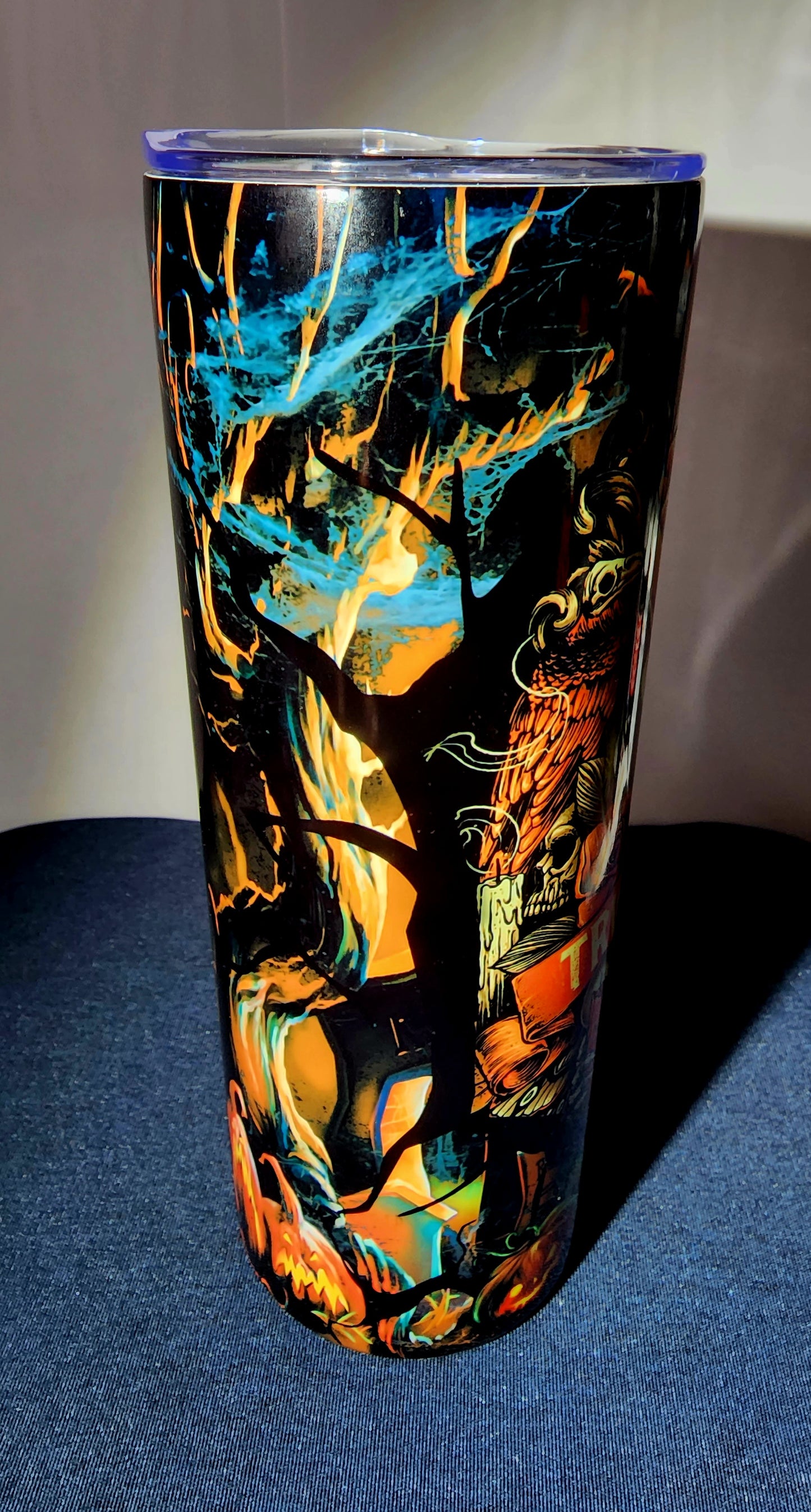 20oz Stainless Steel Tumbler, Trick R Treat, Sam, Halloween, Lollipop