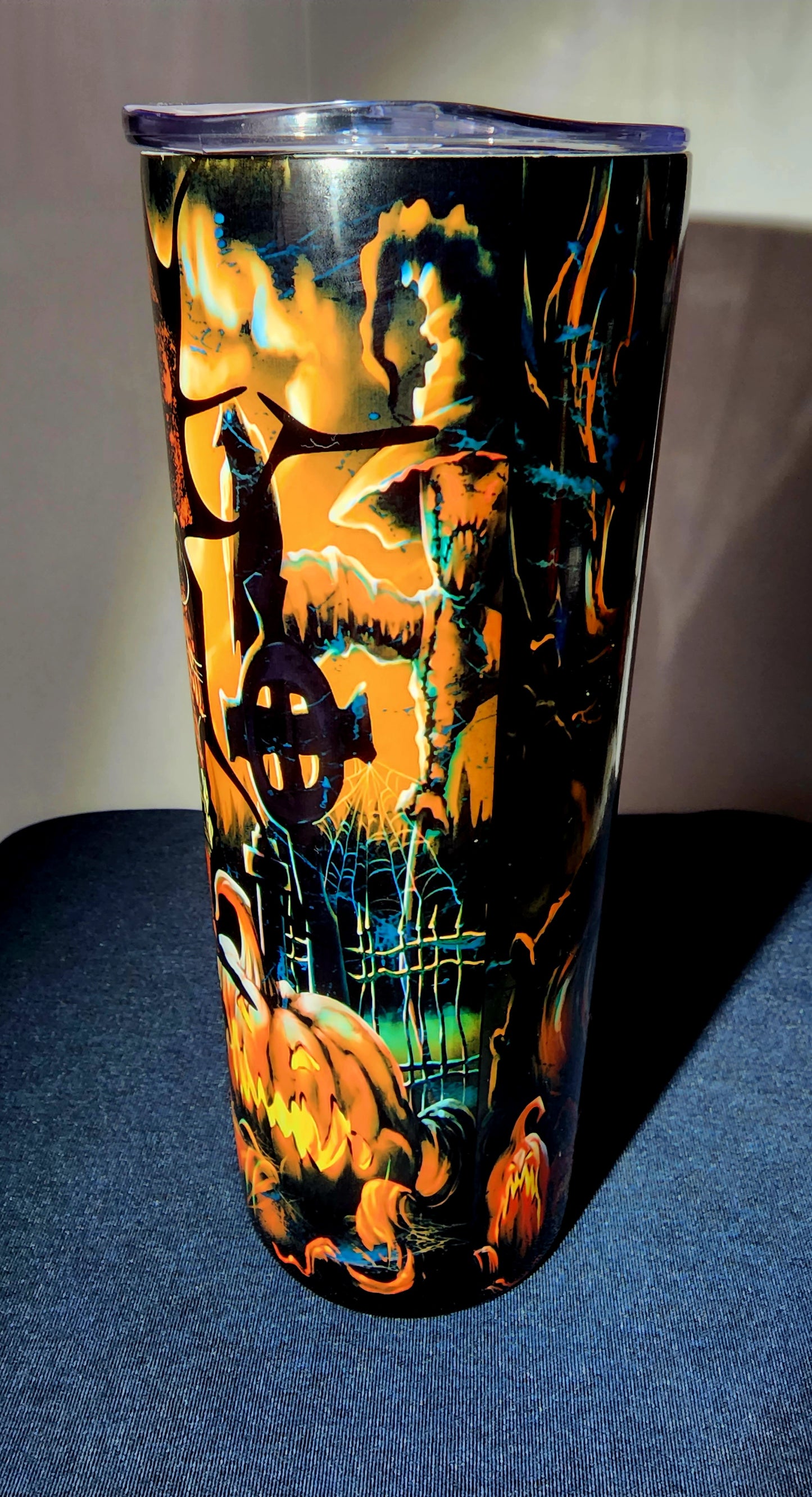 20oz Stainless Steel Tumbler, Trick R Treat, Sam, Halloween, Lollipop